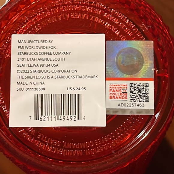NWT LIMITED EDITION STARBUCKS RUTGERS STUDDED TUMBLER - COLLECTIBLE! - Picture 4 of 5